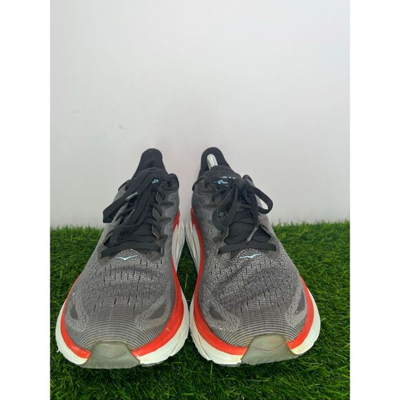 HOKA One One Clifton 8 Men’s 10D  Gray Red Running Shoes 1119393 main image 9